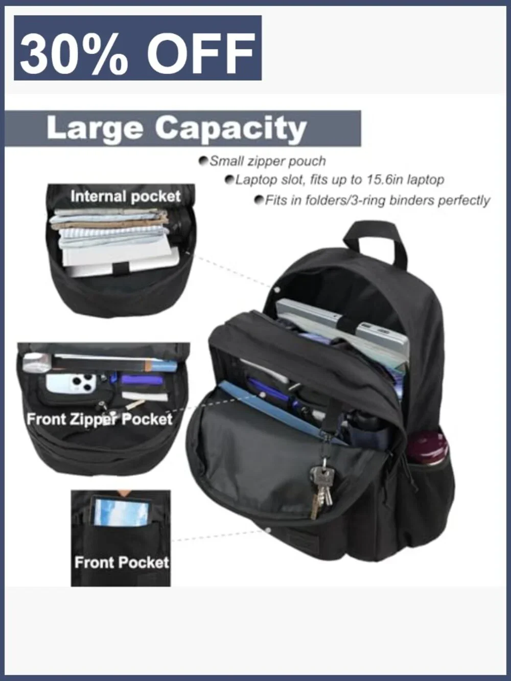 Kids Backpack with Laptop Compartment, Water-Resistant School Bookbag for Boys